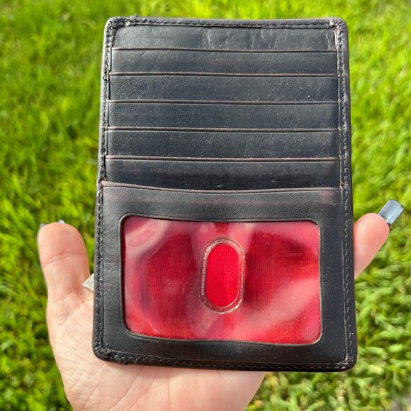 HOBO International Black Leather Card Holder Zip Wallet - Picture 2 of 8